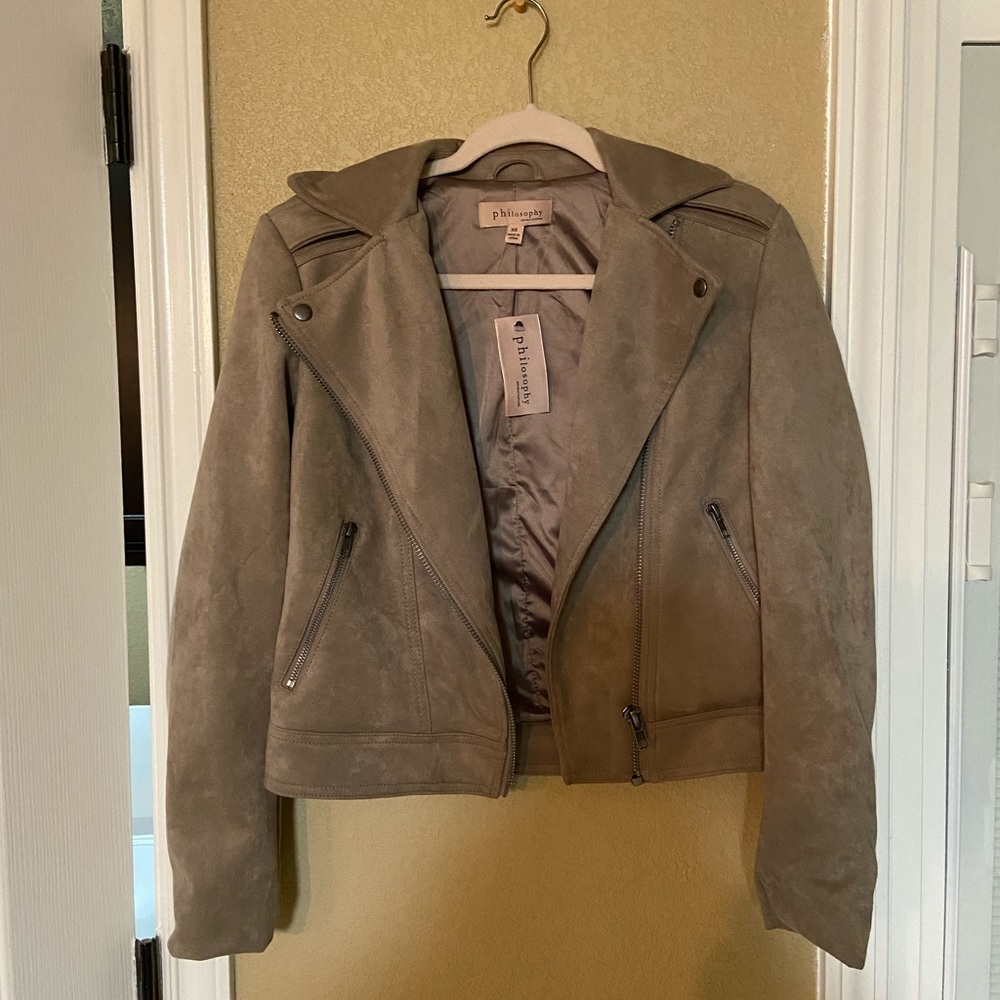 Suede moto jacket